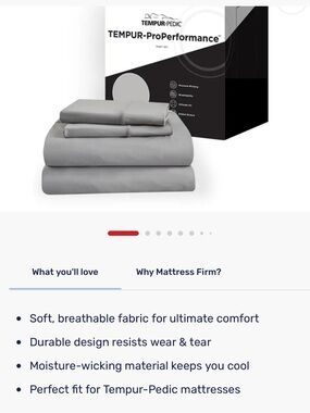 Tempur-Pedic TempurPro Performance Queen Sheet Set (NEW)